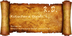 Kutschera Donát névjegykártya